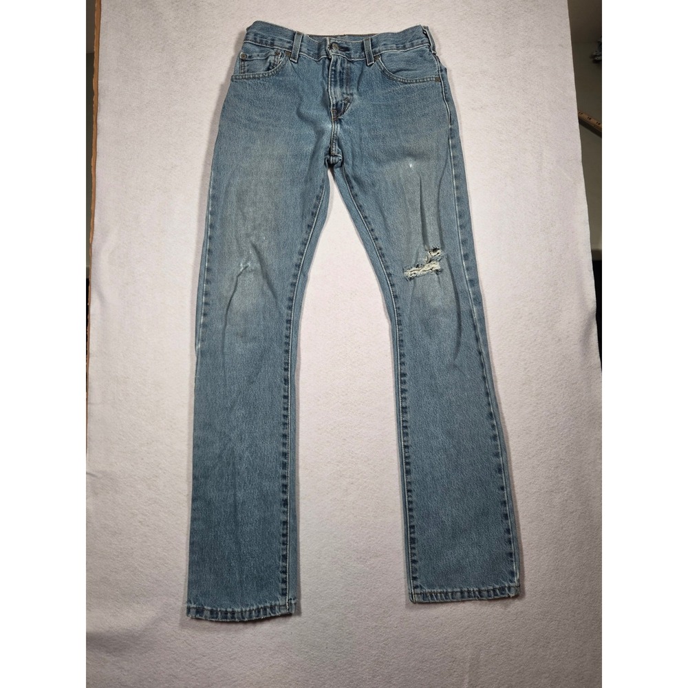 Levis 517 W29 L34 Bootcut Jeans Light Wash Distressed 90s Streetwear Casual